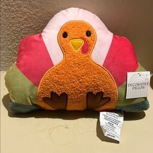 NWT Colorful Turkey Decorative Pillow